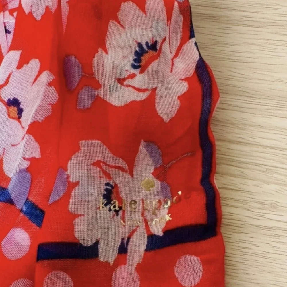 Kate Spade NY Springtime Floral Red Ponderosa Red Scarf - Picture 4 of 4